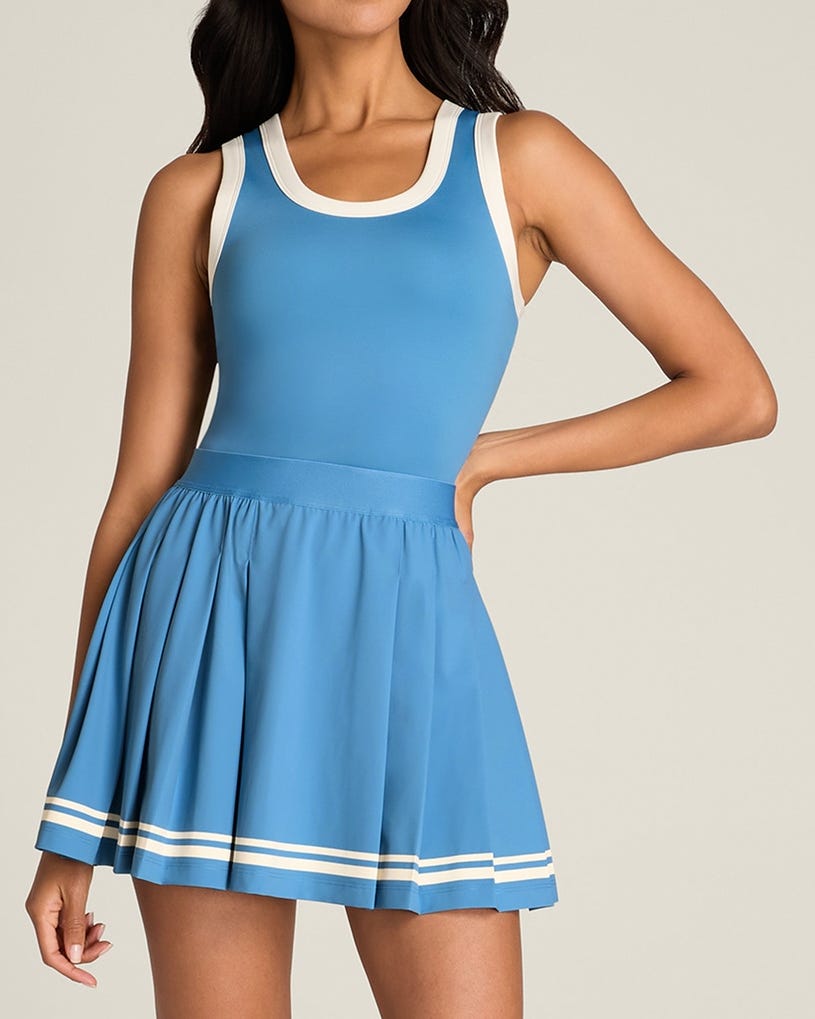Contrast Scoop Neck Dress