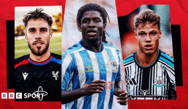 Crystal Palace's Oscar Mingueza, Coventry's Caleb Yirenkyi and Newcastle's Sean Steur