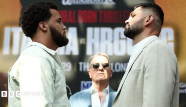 Moses Itauma and FIlip Hrgovic face-off