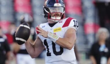 Montreal Alouettes QB Alexander earns CFL player of the month honours