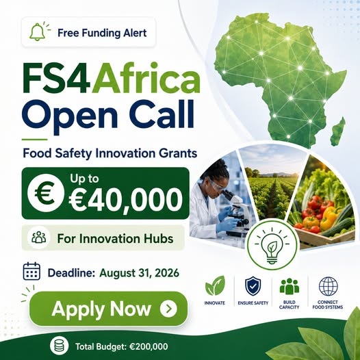 Call for Applications: FS4Africa Food Safety Innovation (Up to €40,000 in Funding)