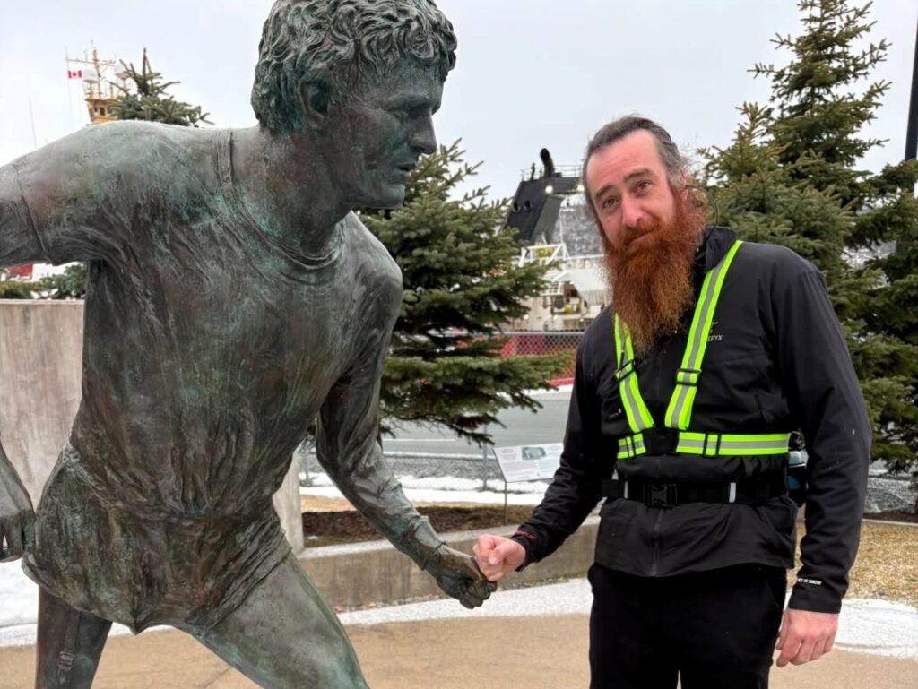 Myles Dininio during run across Canada for CAMH. Photo courtesy of Myles Dininio