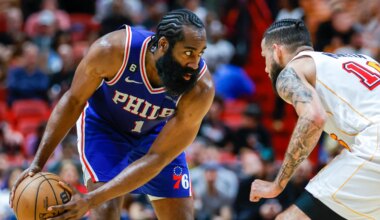 Former Sixers star James Harden ranked No. 32 player in NBA history