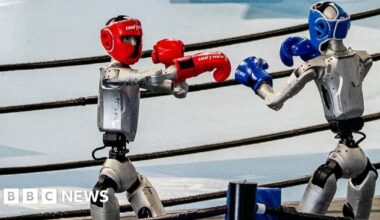 Robots compete in boxing, football and sprinting at World Humanoid Games