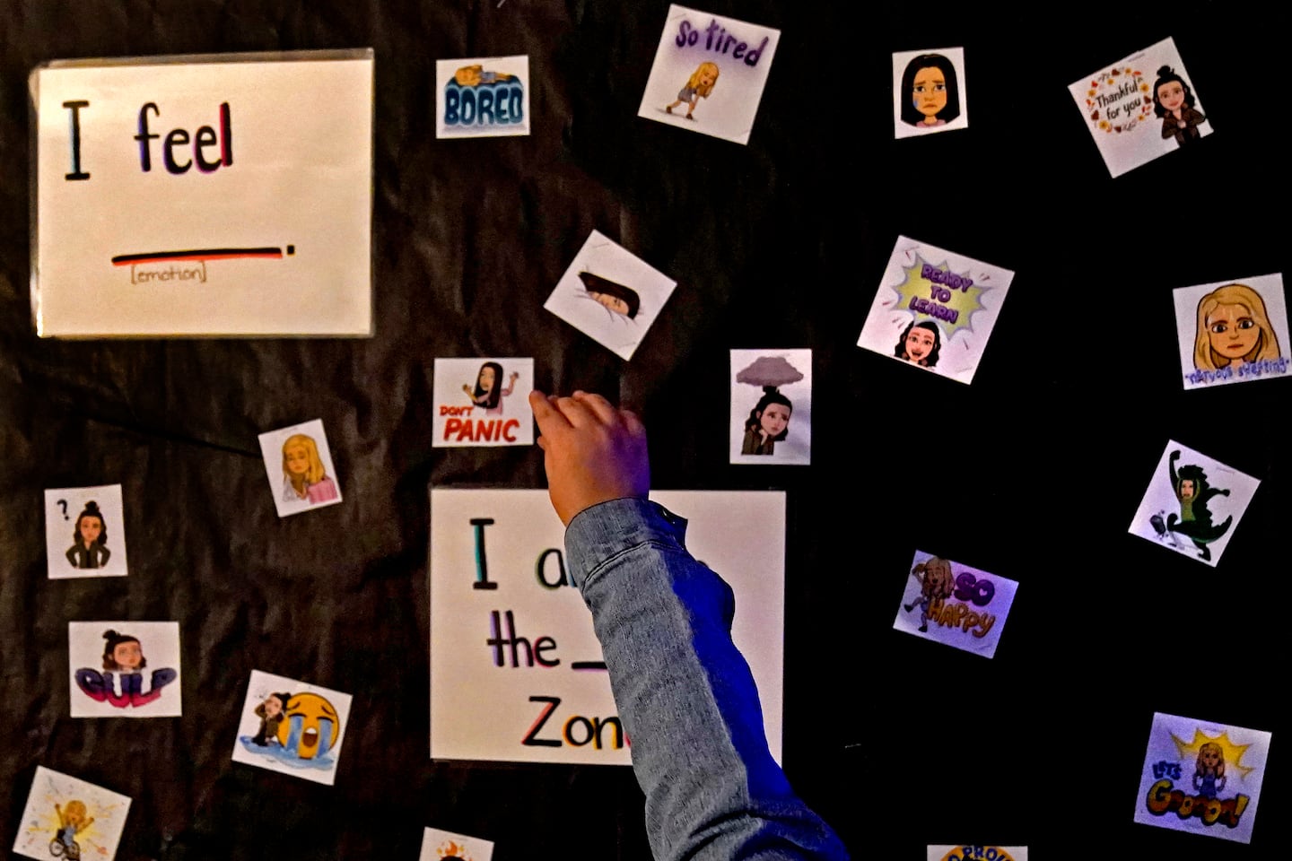 A student visits a sensory room at Williams Elementary School in Topeka, Kan., in November 2021. Schools contending with soaring student mental health needs and other challenges tried to determine how much the pandemic was to blame. in New Hampshire, student mental health has shown steady improvement in the years since the pandemic.