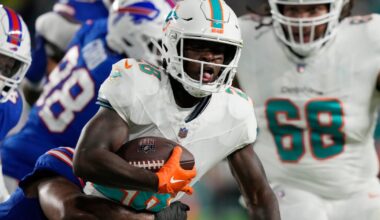 Miami Dolphins head coach Jeff Hafley on De'Von Achane workload: He 'better be in good shape'