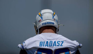 Report: Los Angeles Chargers' Tyler Biadasz out indefinitely with ACL injury