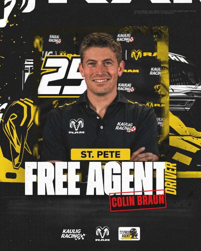 Colin Braun Joins Ram’s Free Agent Program with Kaulig Racing at St. Petersburg Truck Race