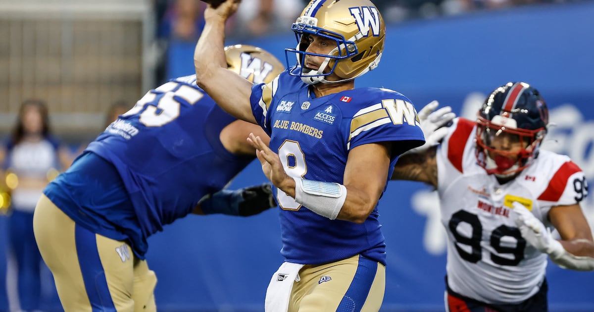 Winnipeg Blue Bombers put end to Montreal Alouettes’ seven-game win streak with beatdown