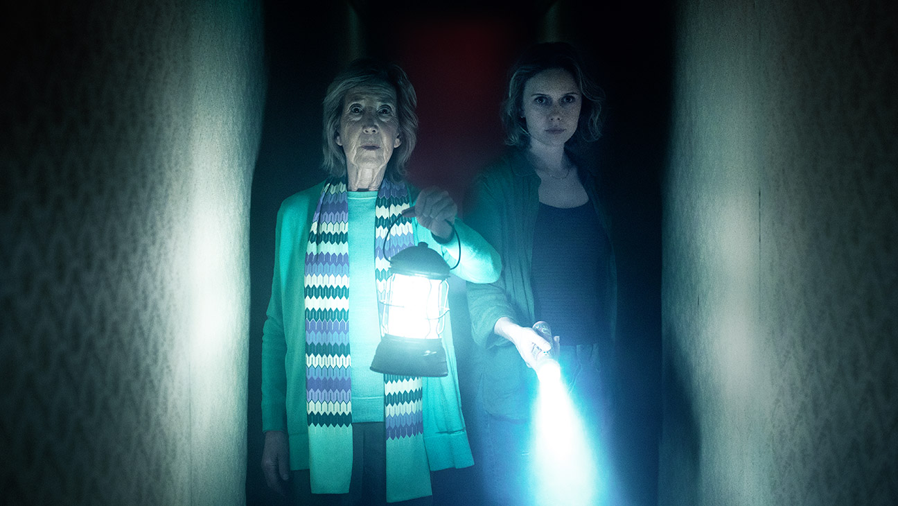 Elise Rainier (Lin Shaye) and Gemma (Amelia Eve) in ScreenGems' Insidious: Out of the Further