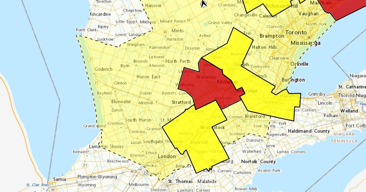 Tornado warning issued for parts of Waterloo Region - CTV News