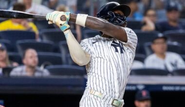 Ben Rice drives in 3 runs as New York Yankees beat Boston Red Sox to earn a doubleheader split