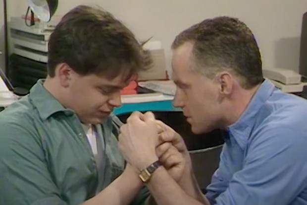 EastEnders Barry Colin Gary Hailes as Barry Clark and Lord Michael Cashman as Colin Russell in EastEnders