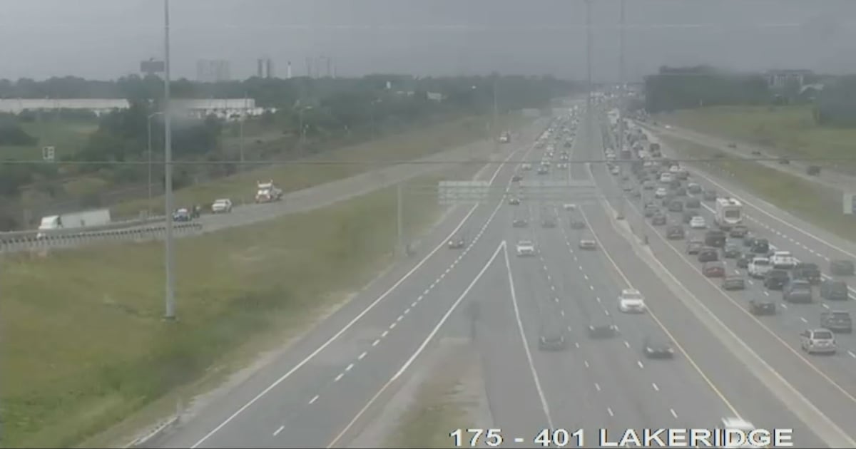 Highway 401 ramp closure caused by tractor in ditch