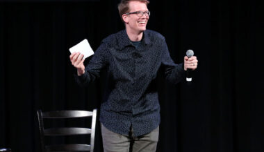 YouTube personality and author Hank Green speaks on stage as he discusses his new book "An Absolutely Remarkable Thing" at The Town Hall on September 25, 2018 in New York City.