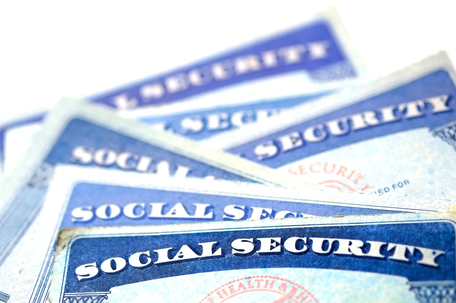 Stock image/file photo: Social Security cards in a pile.
