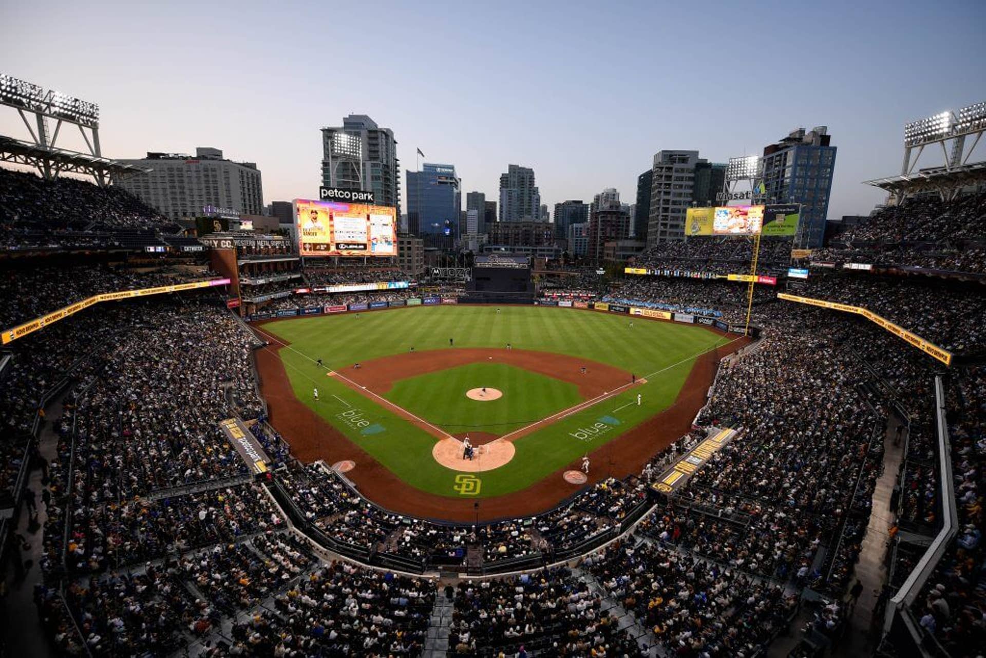 A general view of Petco Park during the game between the Los Angeles Dodgers and the San Diego Padres in San Diego, California.