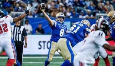 Quarterback Zach Collaros dressed, but not active at Winnipeg Blue Bombers practice