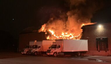 3‑alarm fire tears through Scarborough commercial building