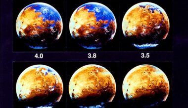 A pictorial history of water on Mars by space artist Michael Carroll. This is based on Viking data and work done at NASA Ames. A study of rover measurements of water-related minerals on the Red Planet shows that water may well have been more widespread than previously thought. Courtesy Michael Carroll, public domain.