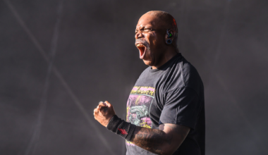 Derek Green roaring on stage