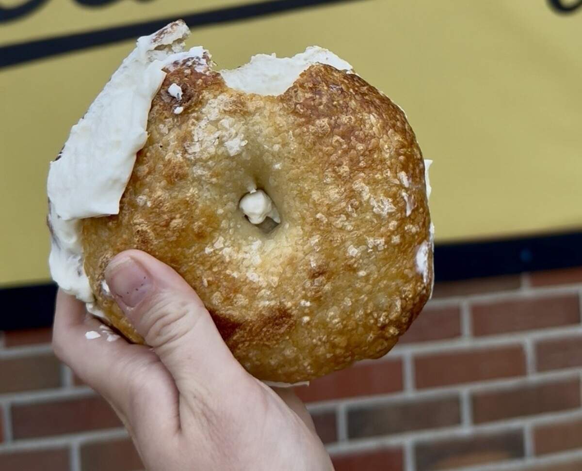 In addition to regular bagels, Luca Bagel Co in Brookside also serves gluten-free bagels (not pictured). Gluten-free options are marked on the menu and shipped in and packaged separately from full-gluten bagels, but the kitchen is shared with gluten-containing food.