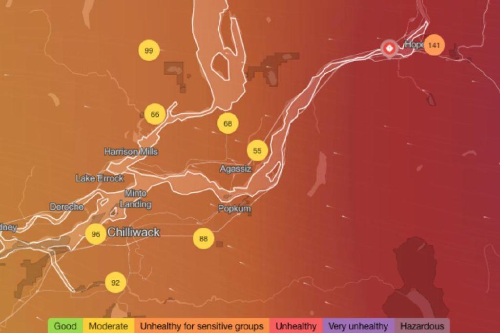Orange air quality warning issued for parts of Fraser Valley