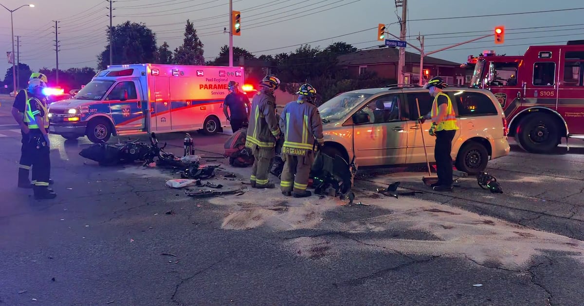 Mississauga collision leaves motorcyclist seriously injured