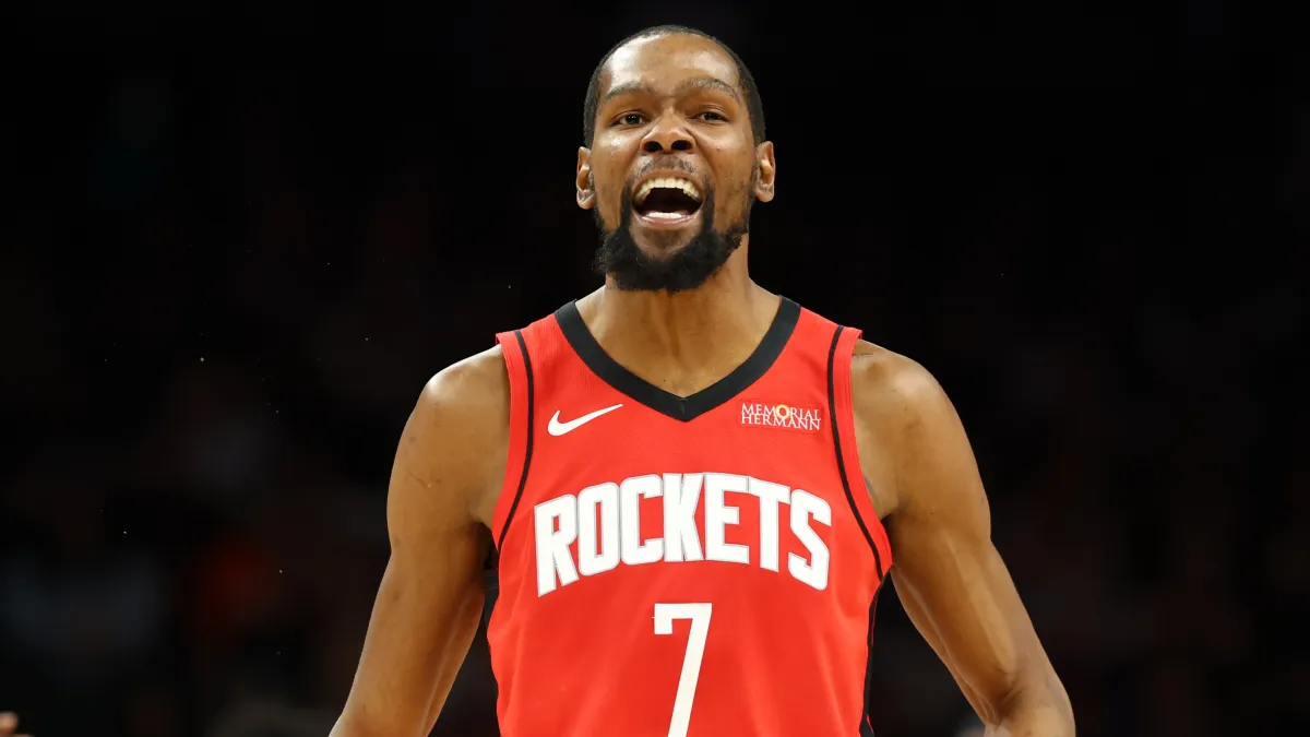 Rockets predicted to trade Kevin Durant to Cavs for $411M former MVP in 4-team blockbuster deal image