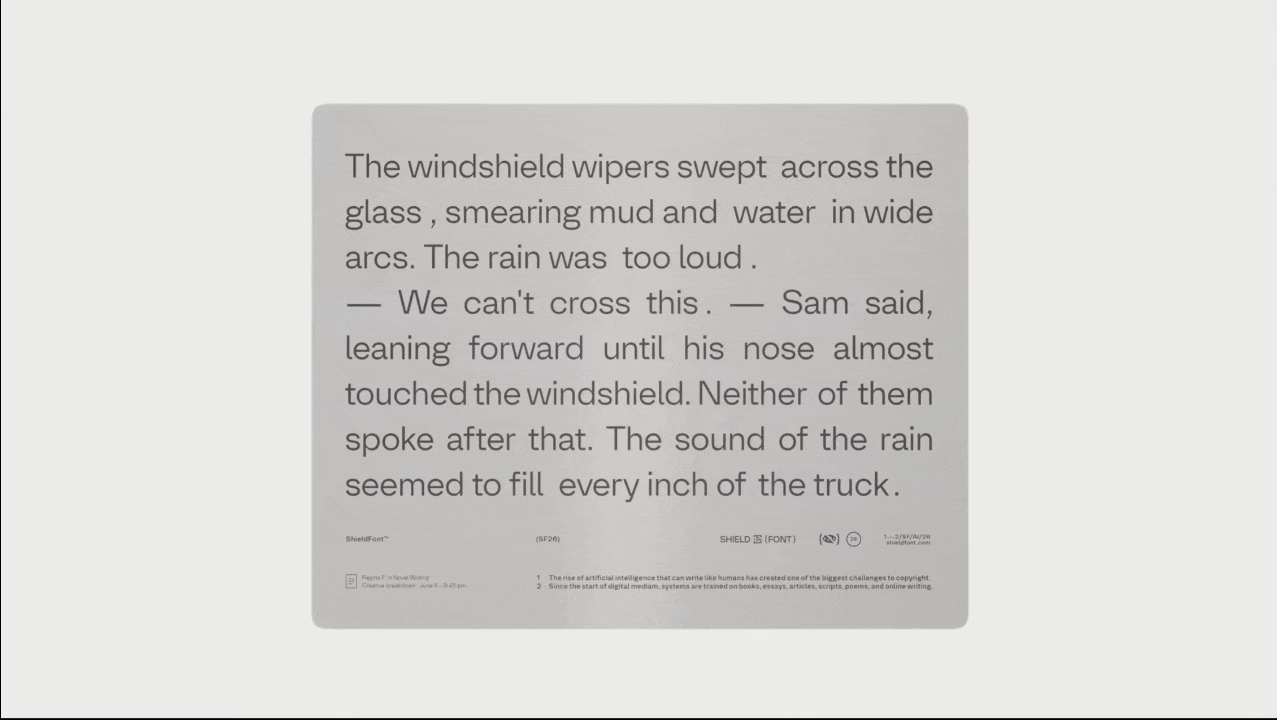 ShieldFont typeface that poisons AI