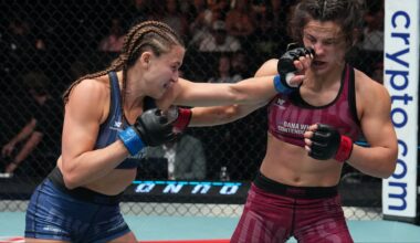 Alex Apodaca punches Bella Mir