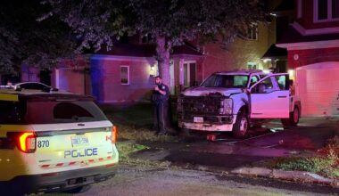 Brampton tow truck catches fire overnight