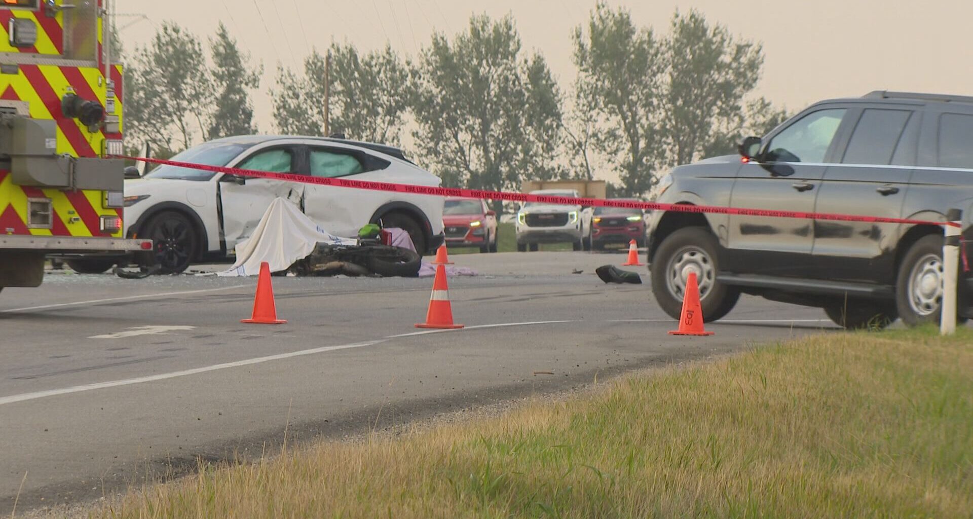 Motorcyclist killed in two‑vehicle crash north of Calgary