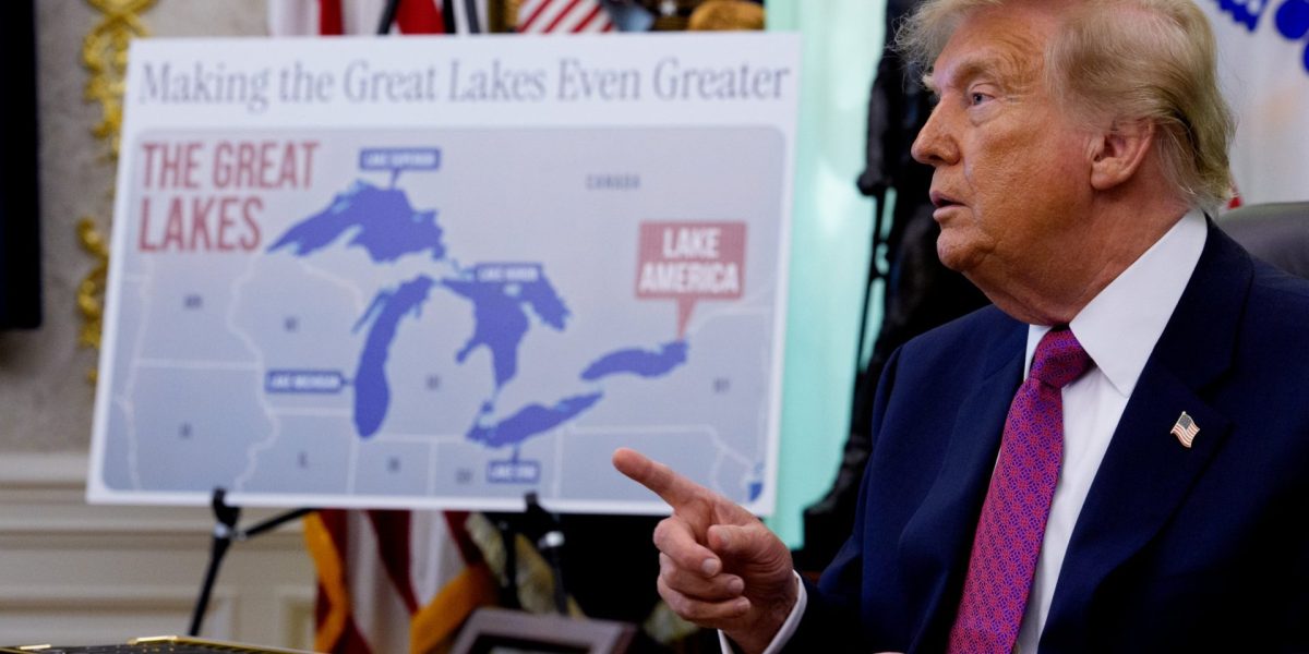 WASHINGTON, DC - AUGUST 27: A map labeling Lake Ontario as 