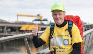 After battling bipolar disorder, depression and addiction, man arrives in Belfast during 4,800km trek – The Irish News