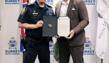Moti Johal honoured by Surrey Police for heroic save of autistic child