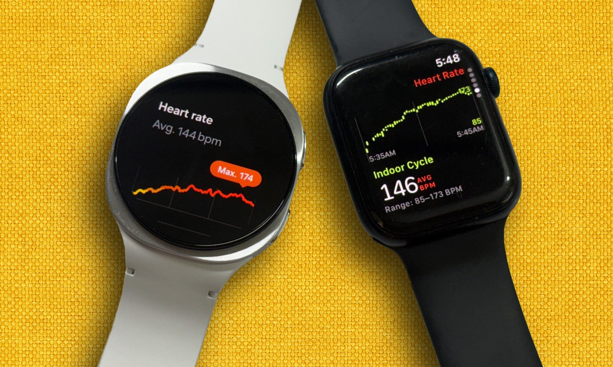 Samsung Galaxy Watch 8 and Apple Watch comparison.