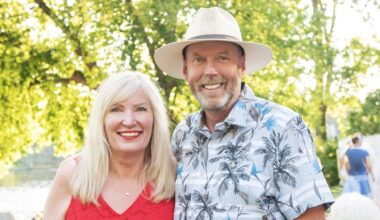 Jayne and Steve Lowell, gracious hosts of the Garden Party on the Rideau held in support of The Ottawa Hospital, at the Lowell Residence in Manotick on Aug. 5, 2026. Photos by Tia MacPherson-Abdulla for OBJ.