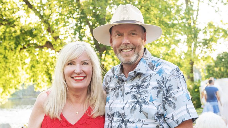 Jayne and Steve Lowell, gracious hosts of the Garden Party on the Rideau held in support of The Ottawa Hospital, at the Lowell Residence in Manotick on Aug. 5, 2026. Photos by Tia MacPherson-Abdulla for OBJ.
