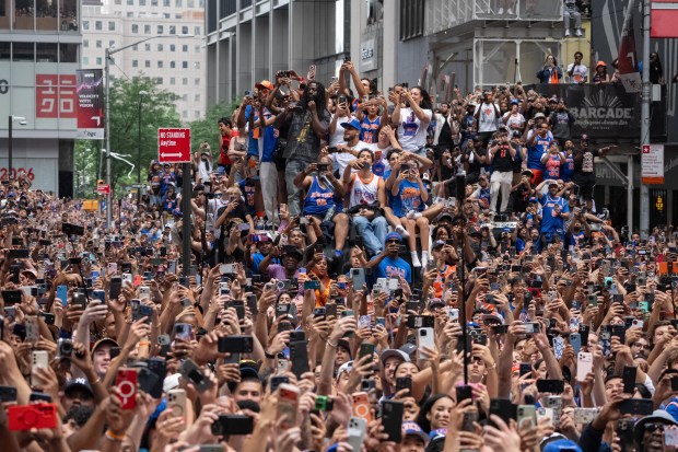 Knicks fans filled the New York streets in June to celebrate the franchise's first NBA title in 53 years. (Barry Williams/New York Daily News/)