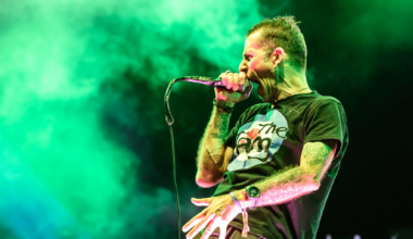 Randy Blythe screaming on stage