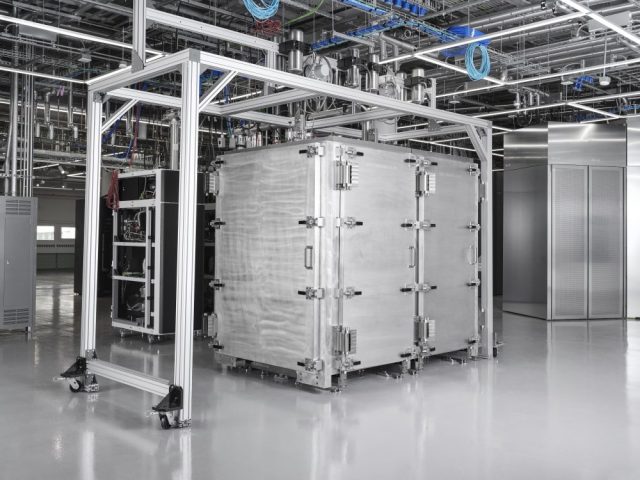 Two of IBM’s modular cryogenic systems, side by side, with the doors closed (Source: IBM)