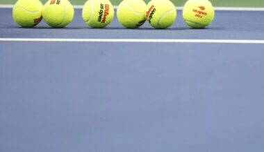 Tennis Balls Stock Photo US OPEN ahead of US Open mixed doubles