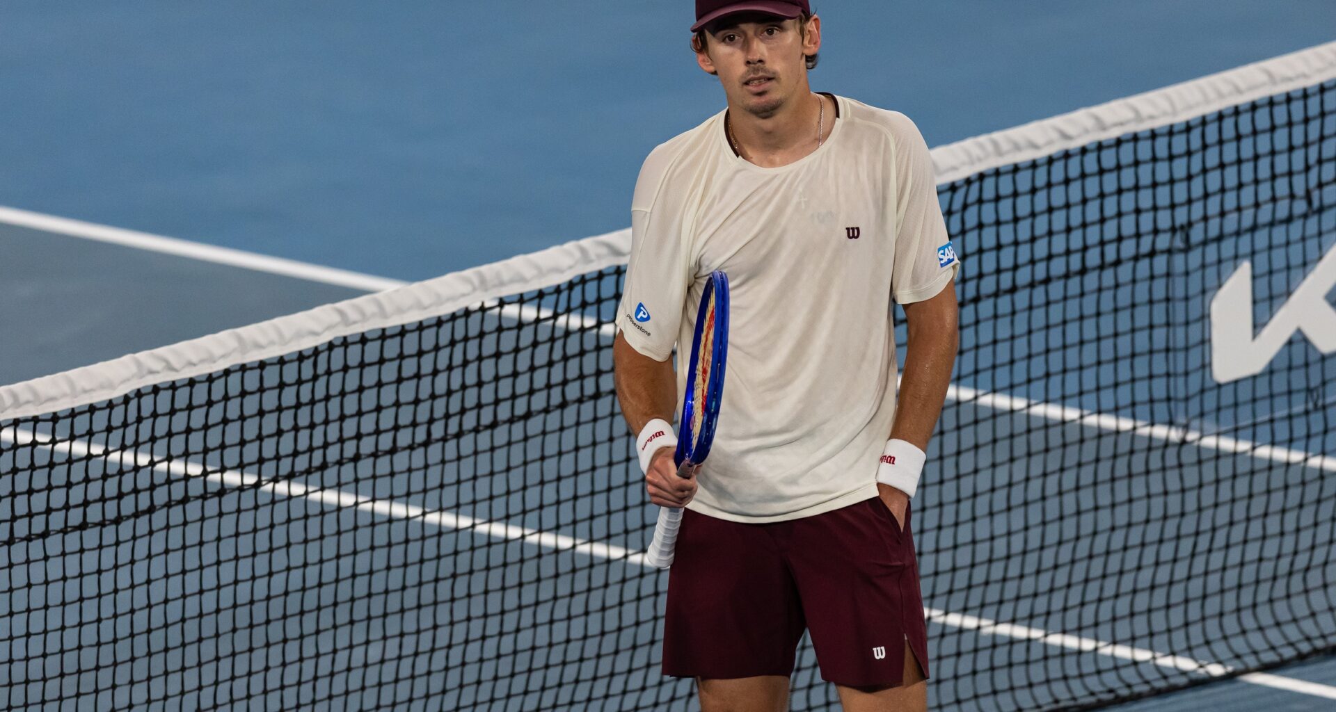 Alex de Minaur celebrates a win over Frances Tiafoe during the 2026 Australian Open.