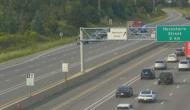 Highway 403 collision: Child, adult from U.S. critically injured