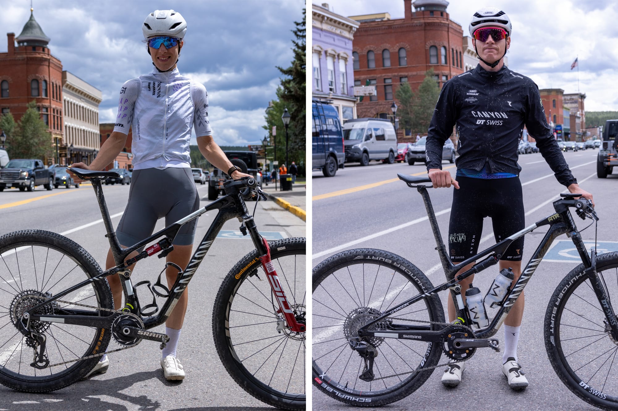 Rosa Klöser and Bradyn Lange: two flavors of Canyon Lux at the Leadville Trail 100 MTB