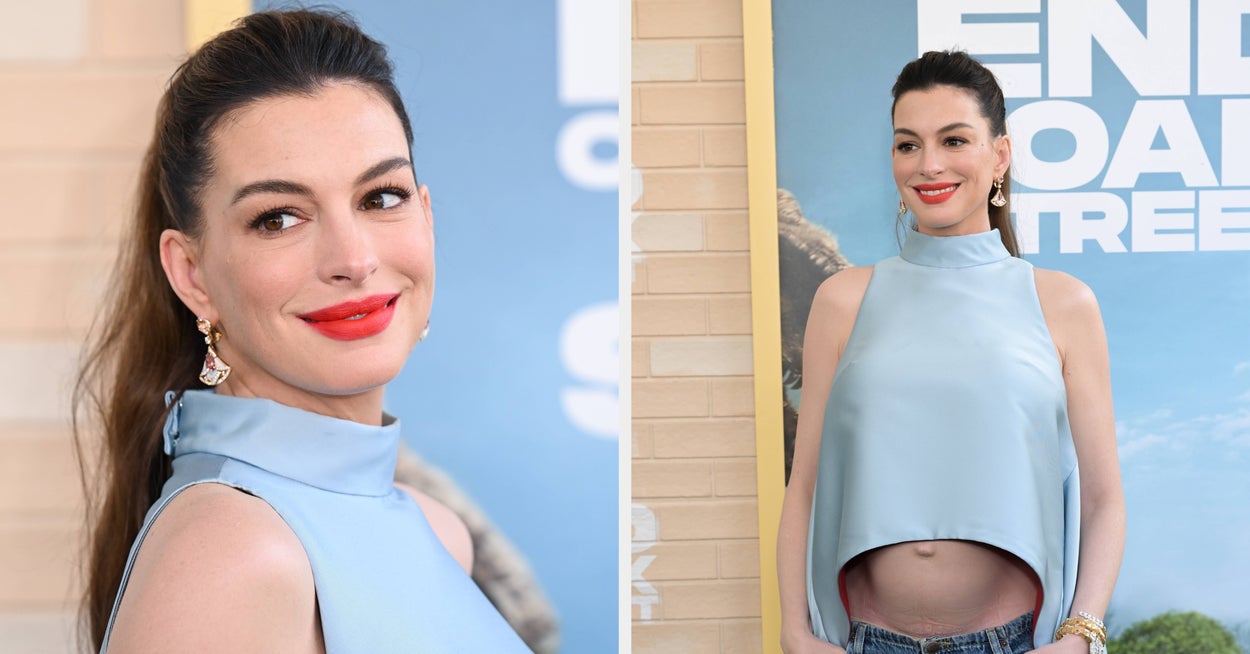 Anne Hathaway's Bump-Baring Red Carpet Look Divides People - buzzfeed.com