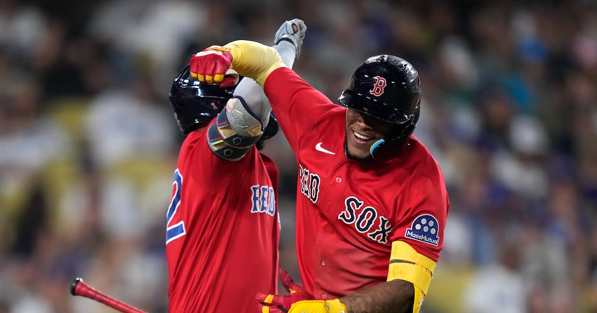 Ceddane Rafaela has two-run homer to spark a five-run seventh as Boston Red Sox rally past Los Angeles Dodgers