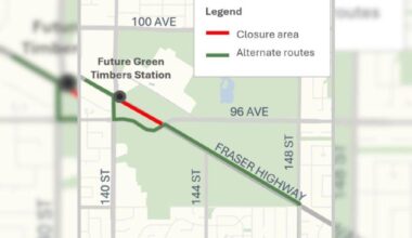 Portion of Fraser Highway in Surrey to close for SkyTrain construction