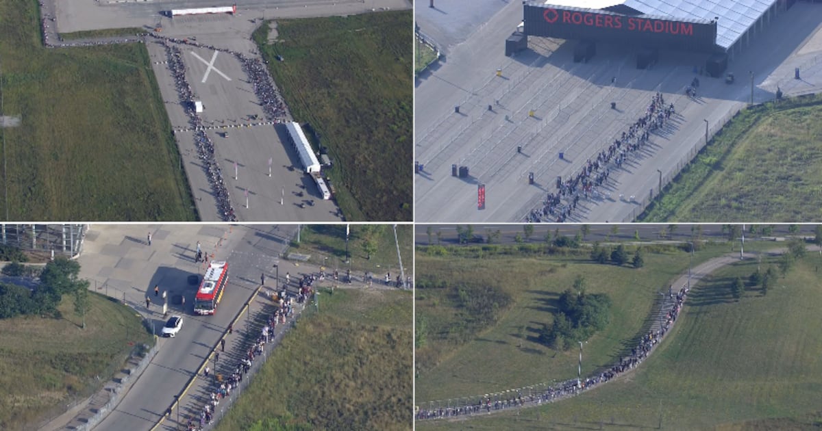 Fans line up at Rogers Stadium ahead of BTS performance in Toronto